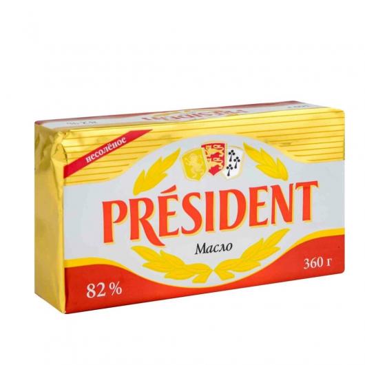Масло сливочное 82% «President» 0,36 кг